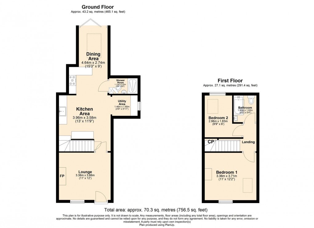 Floorplan for Forget Me Not Cottage, Hardwick Road, Priors Marston, Southam