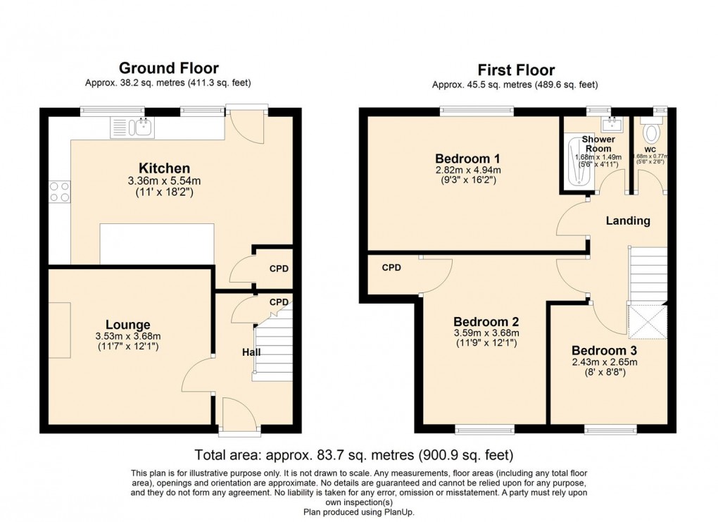Floorplan for Mill Road, Southam