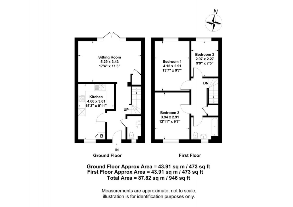 Floorplan for Saxon Close, Southam