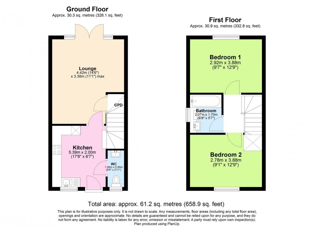Floorplan for Saxon Close, Southam