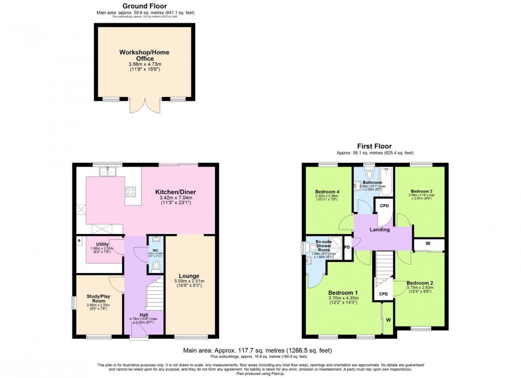 Floorplan for Flint Close, Southam, Warwickshire, CV47 0NH