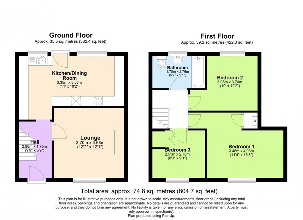 Floorplan for Leigh Crescent, Long Itchington, Warwickshire,