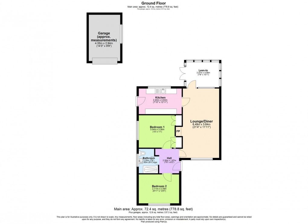 Floorplan for Thorn Way, Long Itchington, Southam