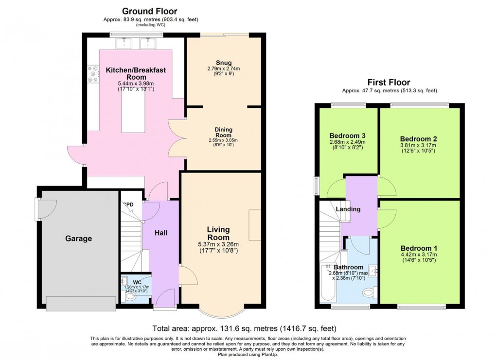 Floorplan for Fair Close, Frankton, Rugby