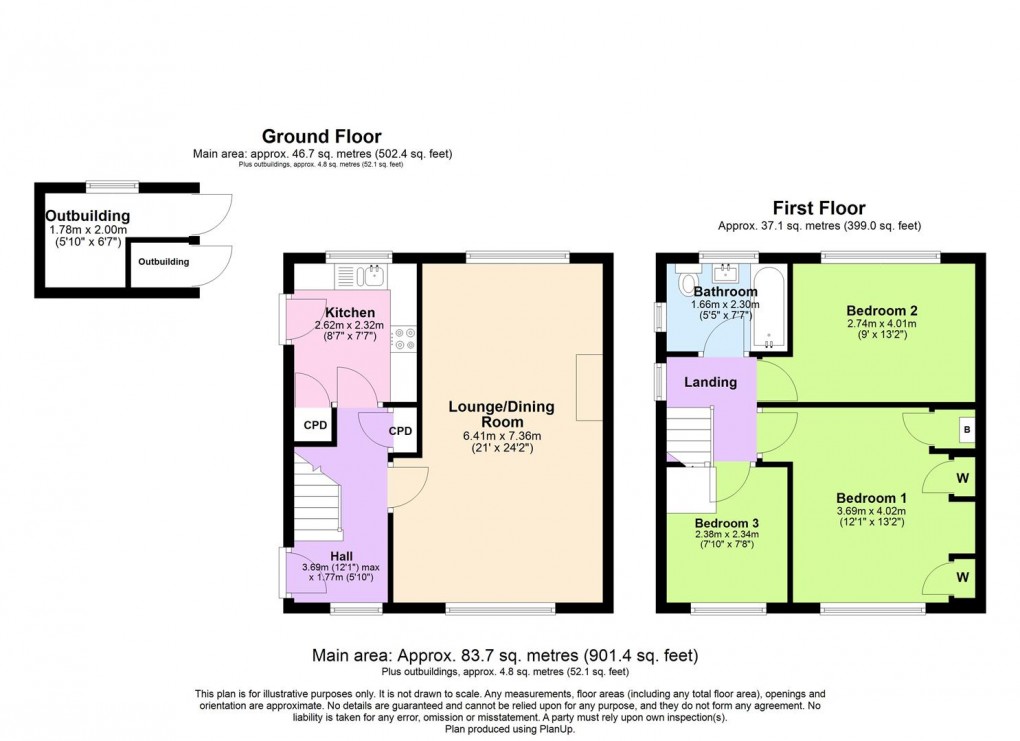 Floorplan for Mill Close, Southam