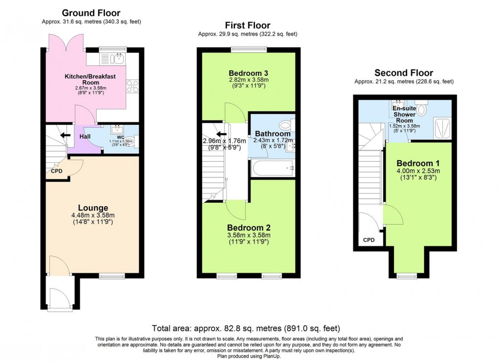 Floorplan for Duckett Place, Whitnash, Leamington Spa