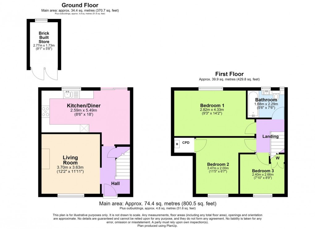Floorplan for Leigh Crescent, Long Itchington, Southam