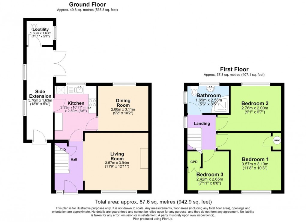 Floorplan for Leigh Crescent, Long Itchington, Southam