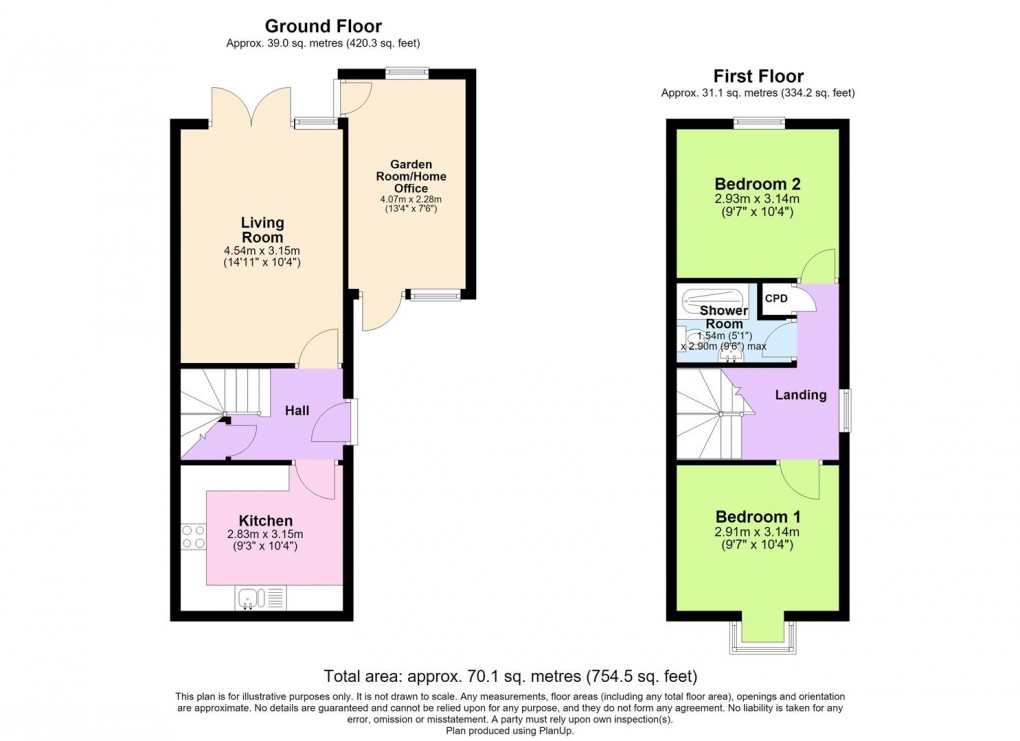Floorplan for Marlborough Drive, Sydenham, Leamington Spa